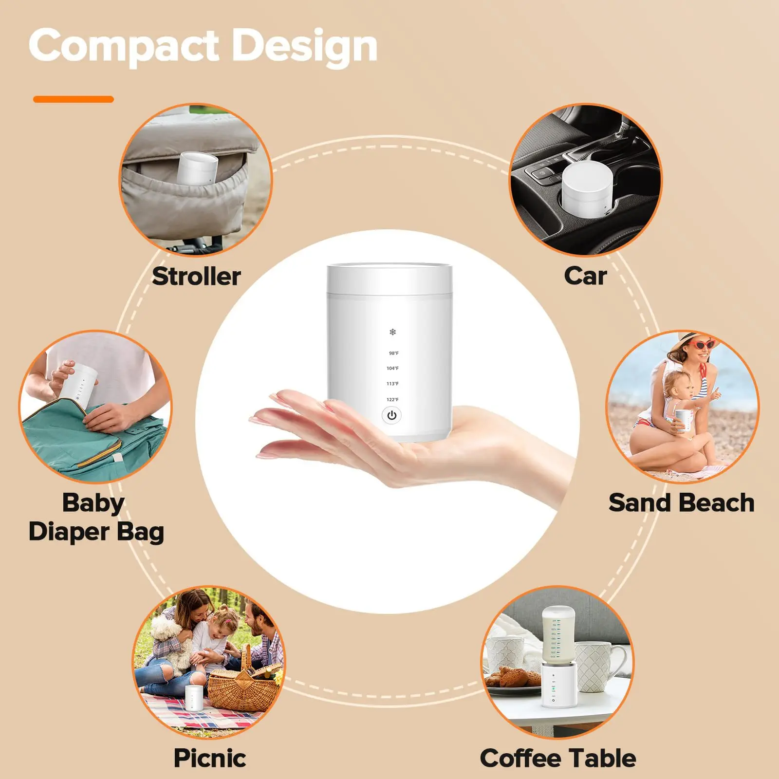 New Electric Smart Milk Warmer Portable Multifunctional Wireless Milk Warmer