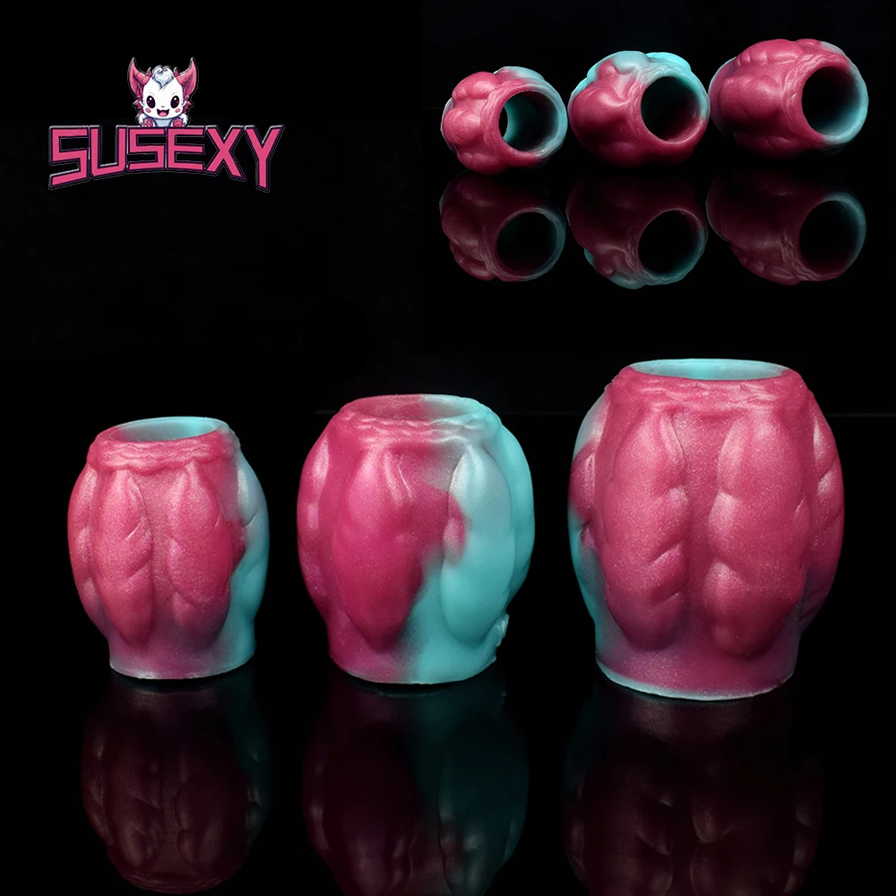 

SUSEXY 3 Sizes Fantasy Silicone Knot Cock Ring Dick Enlargement Device Male Delay Ejaculation Sleeve Sex Toys For Dildos Man 18+