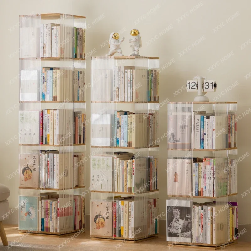 Rotating Cube Bookcase Modern Baby Book Shelves Side Table Storage Bookshelf Doors Estanteria Habitacion Minimalist Furniture