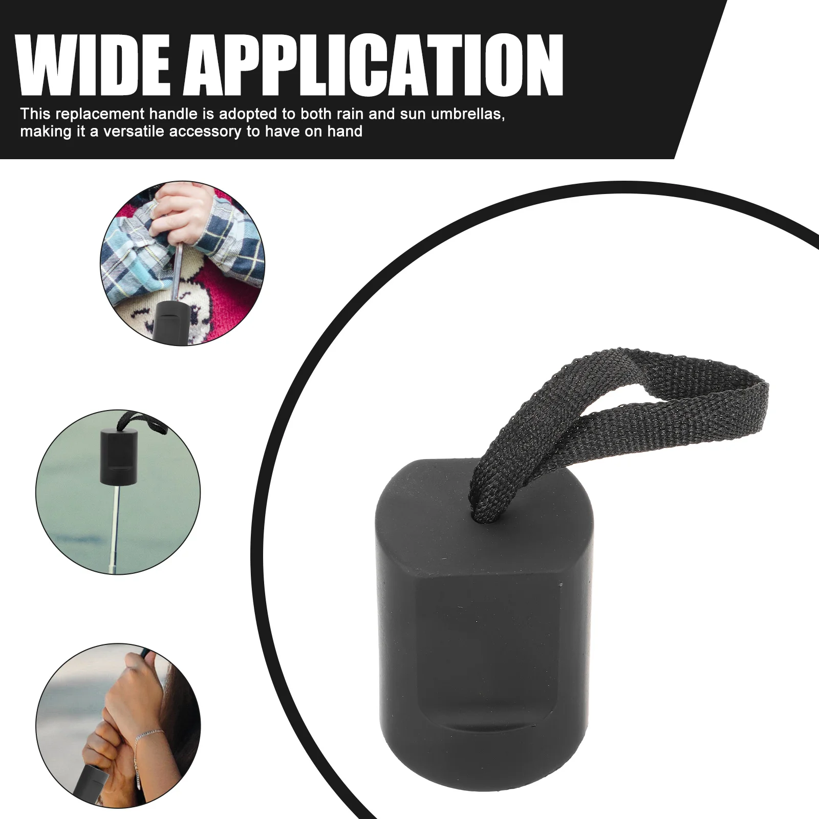 

Replacement Plastic Handle for Umbrella Sturdy Anti-Slip Grip Suitable for Folding Rain and Uv Umbrella Use Compact Handle