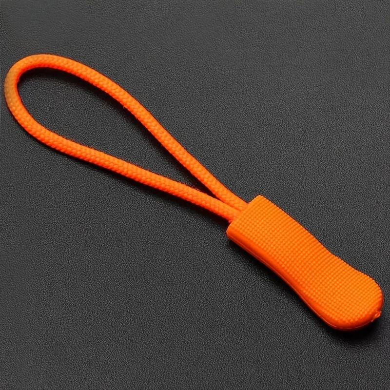 10pcs Durable Orange Zipper Pulls - PVC Replacement Tabs for Backpacks, Luggage  Jackets