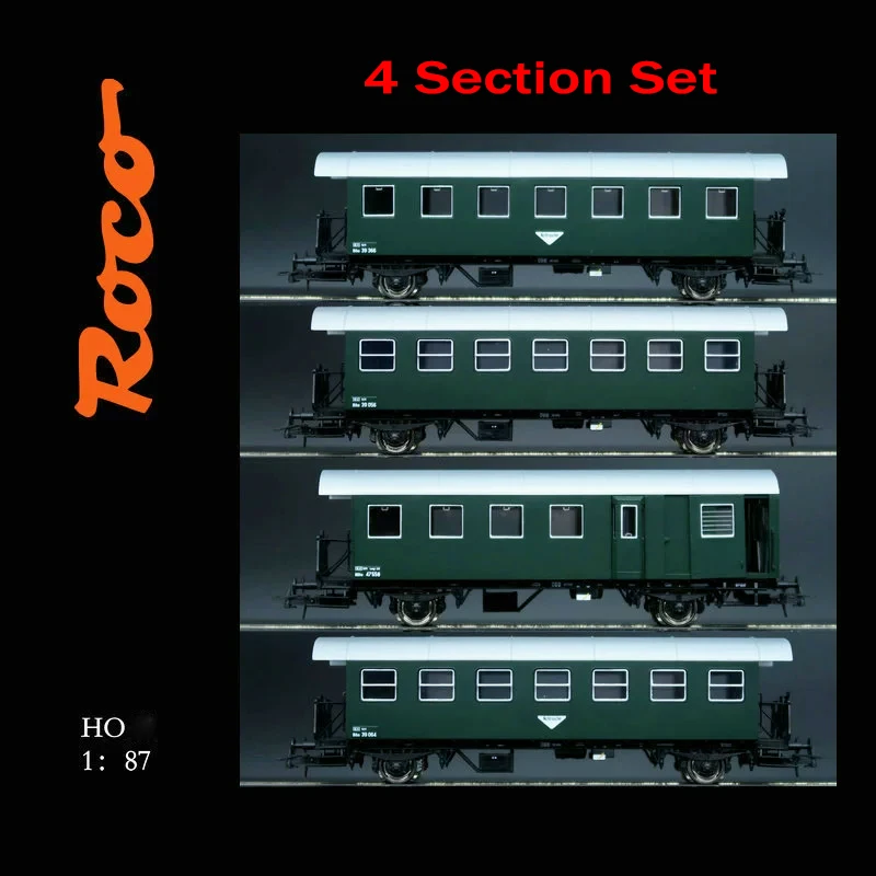 

ROCO Train Model HO 1/87 OBB 74162 Austrian Four Valet Car Compartment Small Door Can Be Opened Four Sections Set