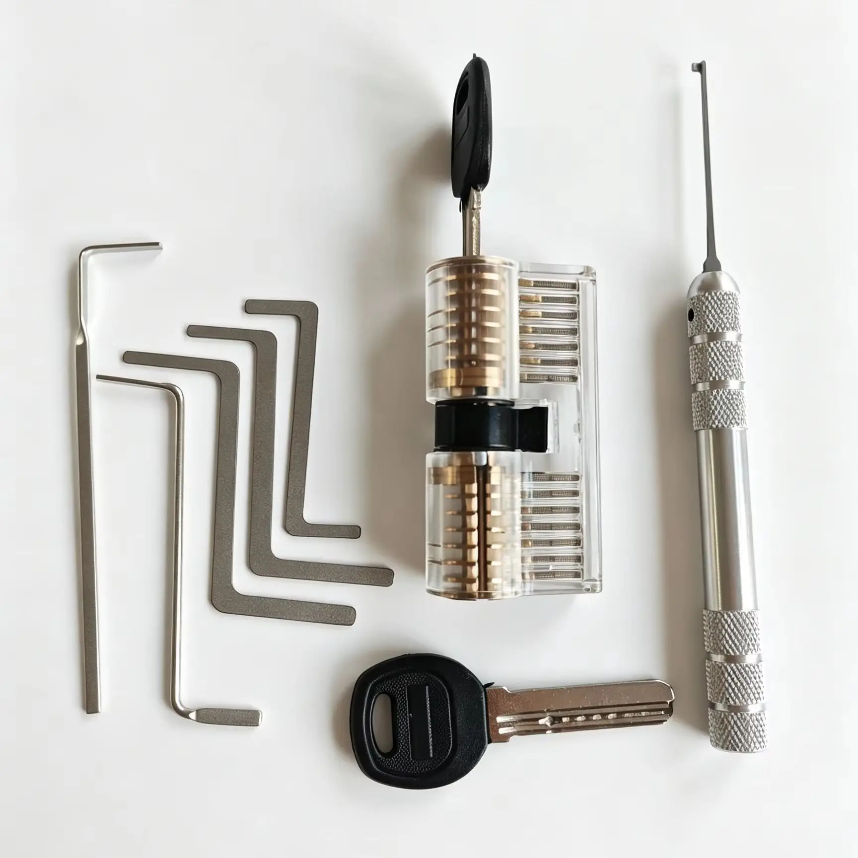 7Pcs Kabbah Lock Single Hook Practice Set Locksmith Tool Belt Practice Lock for Training And Skill Development