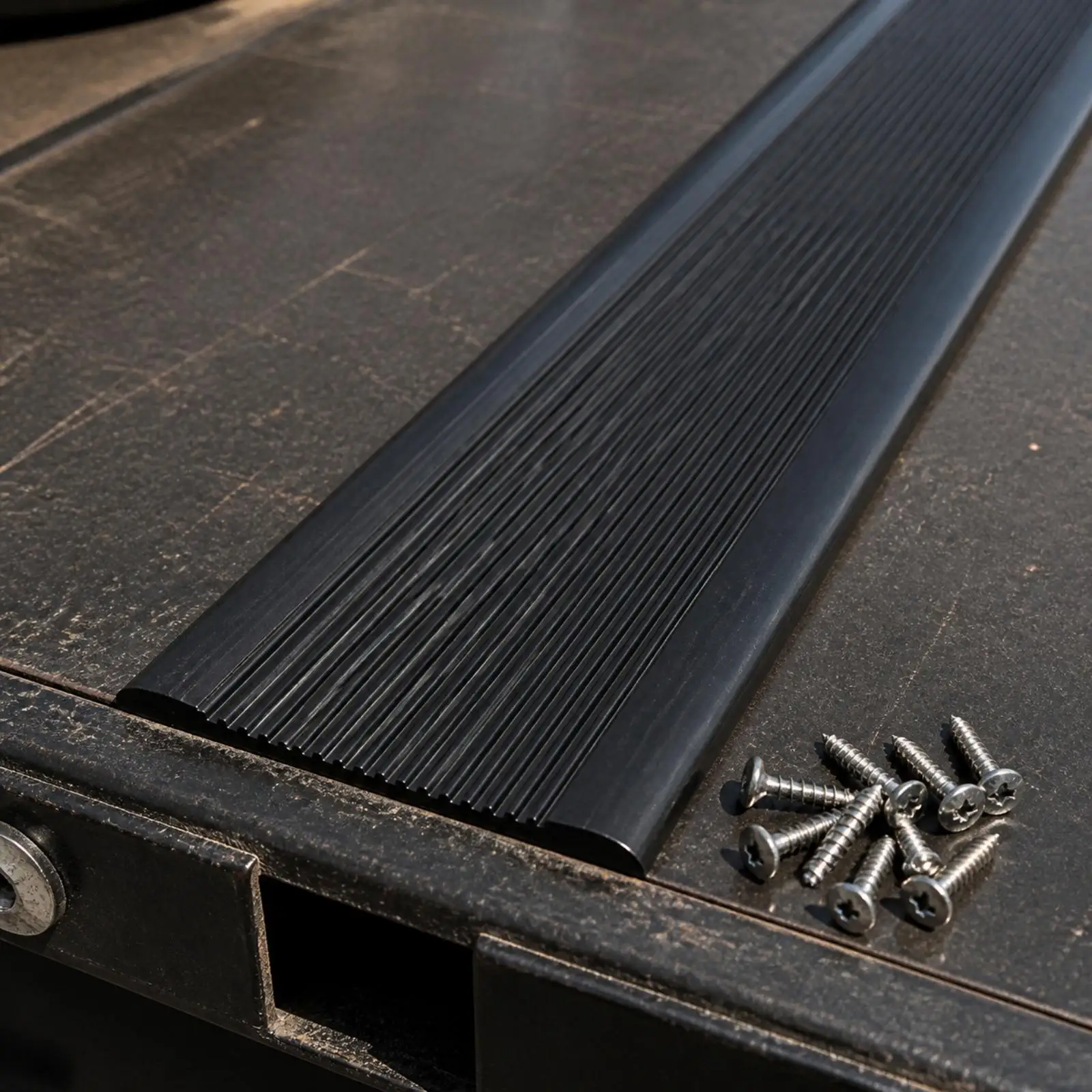 HDPE Snowmobile Trailer Ramp Loading Guide Rail Non Slip Ribbed Surface Mat for Snowmobile Trailer Deck 50 Stainless Steel