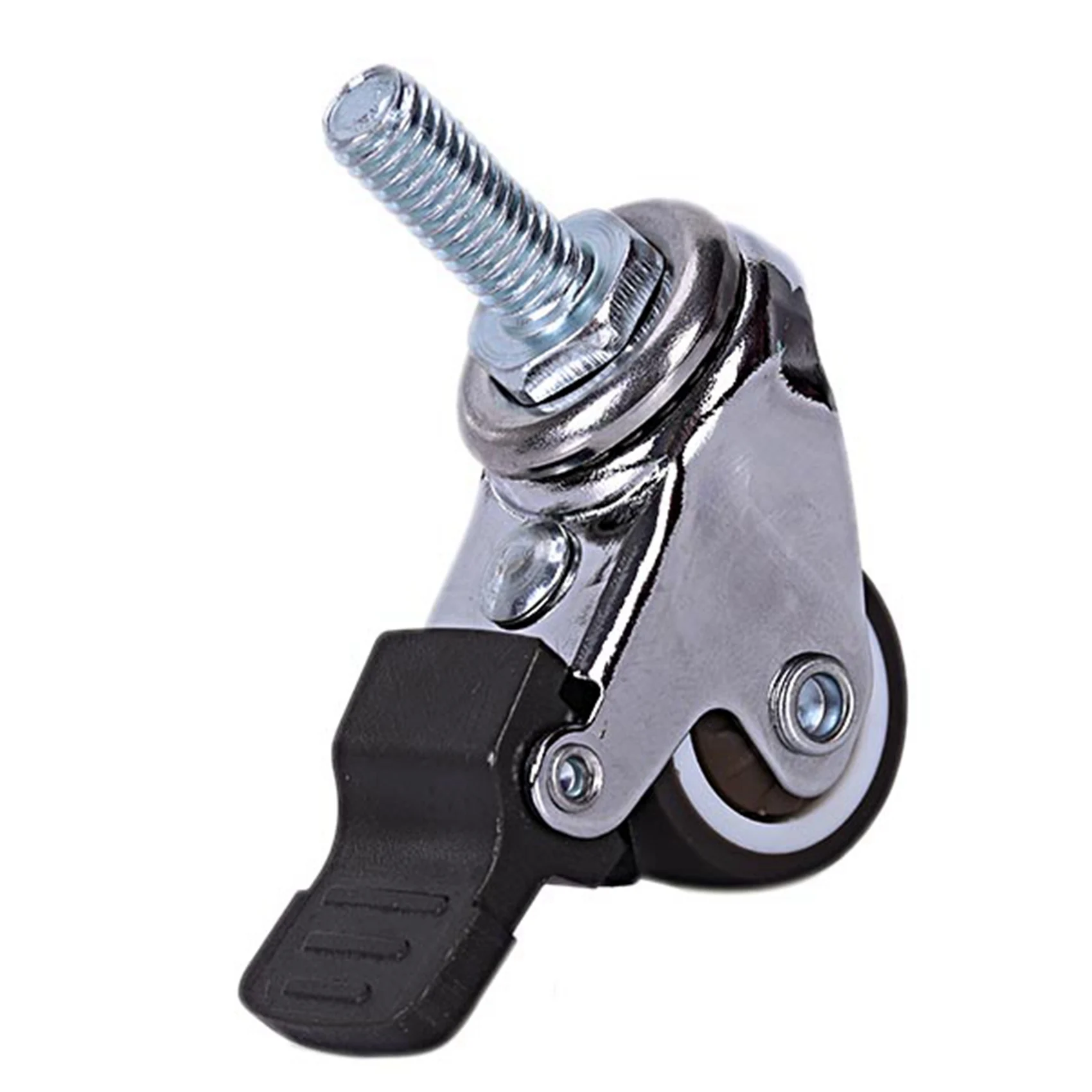 BHBD-8Pcs Mini Small Casters 1Inch M8x15mm Tpe Silent Wheels With Brake Universal Casters Wheel For Furniture Bookcase Drawer