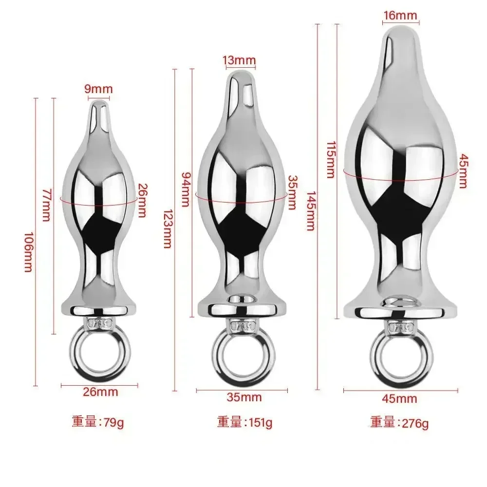 Metal Anal Tail Plug  Stainless Steels Anal Beads Sex Toys for Woman Men Couples Adult Game Anus Ball Expander Erotic Product