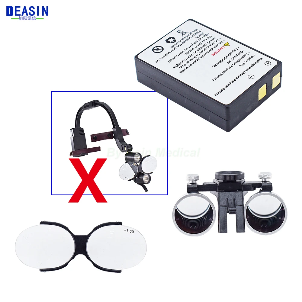 

Dental accessories Spare parts lithlum battery LED Headlight Binocular Loupes 2.5X/3.5X 5W Surgical Headlamp Dentistry Magnifier