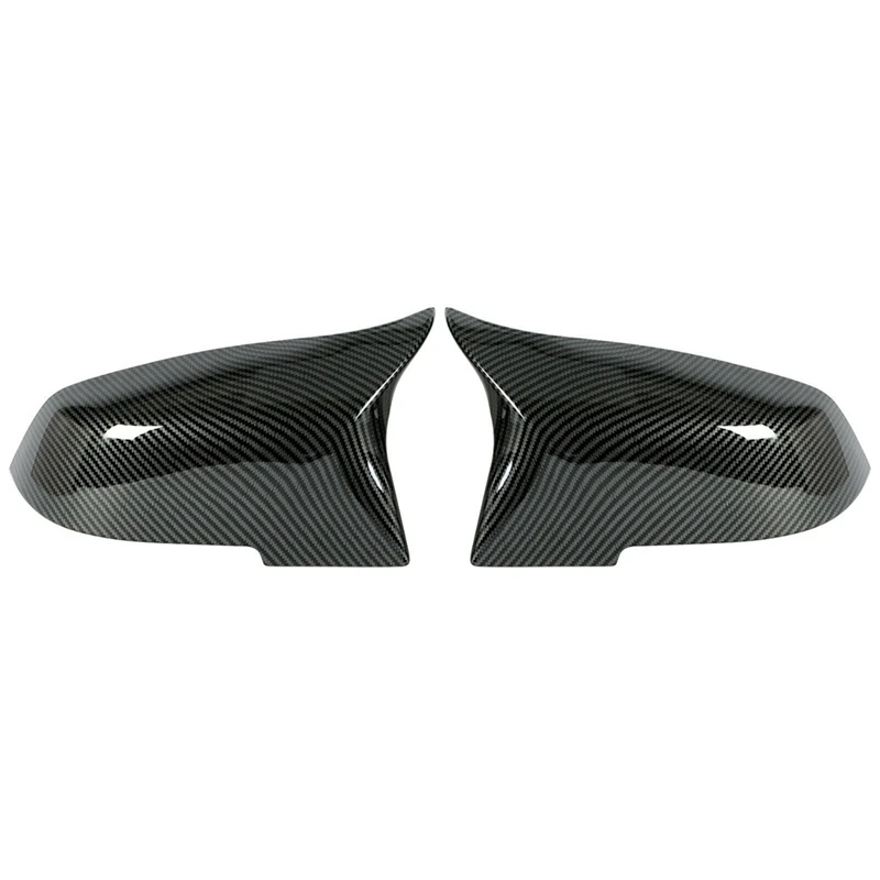 Car Bullhorn Mirror Cover Accessories For BMW 1 2 3 4 X1 I3 Series F30 F20 E84 Carbon Fiber Pattern Exterior Mirror Cover