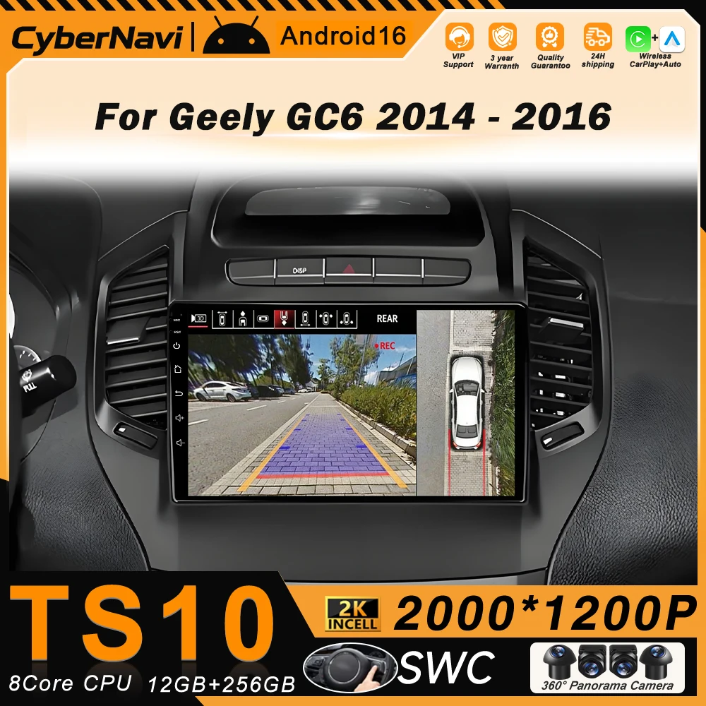 

Автомобильное радио на базе Android для Geely GC6 1 2014-2016, мультимедийный видеоплеер без 2din DVD, стерео, навигация, GPS, беспроводной Carplay, Bluetooth