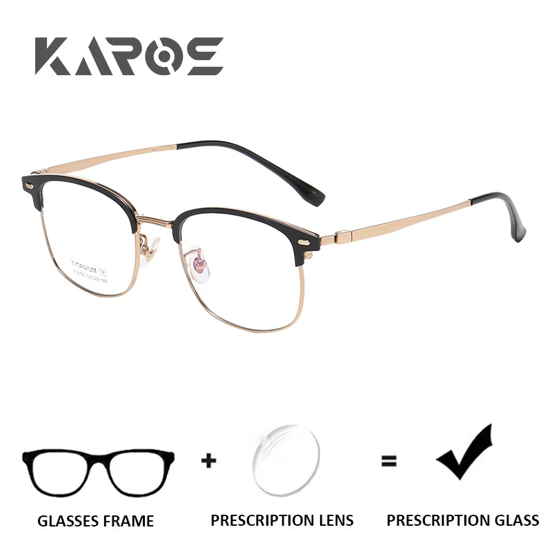 

KAROS Square Optical Glasses Pure Titanium Frame With Prescription Myopia Lenses Anti Blue Light Photochromic Technology Progres