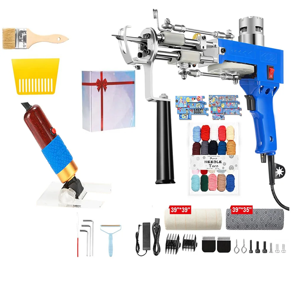 Taskstar Tufting Gun Starter Kit with Carpet Trimmer Rug Making Kit Rug Gun Cut Pile Loop Pile for Making Rugs Carpet Trimmer Tufting for Sculpting