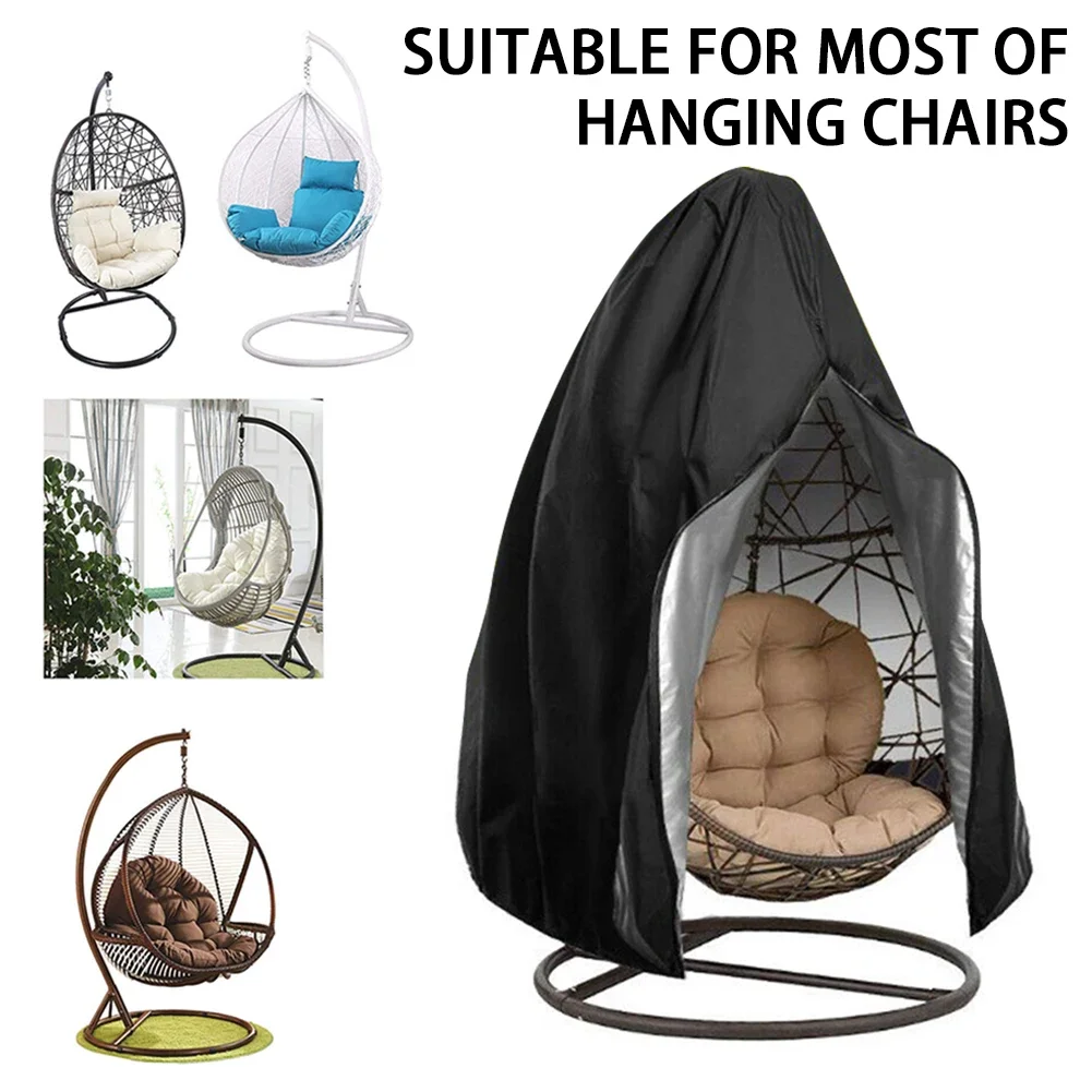 Outdoor Patios Hanging Egg Chair Cover Waterproof Wind-proof Furniture Cover For Courtyard Use