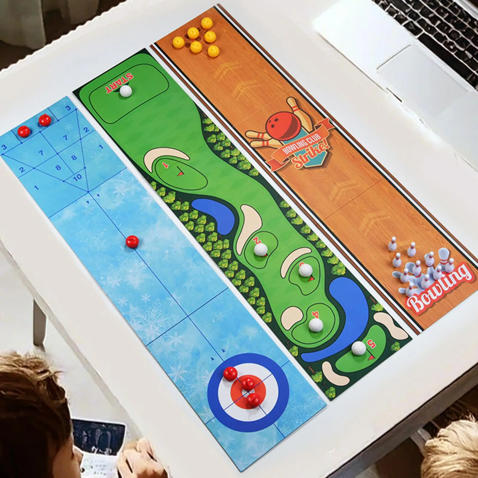 Gra w golf na biurko, kompaktowa gra halowa, gra planszowa dla wielu graczy, zestaw do bowlingu na stół dla kolegów, dzieci, nastolatków, przyjaciół, do salonu.