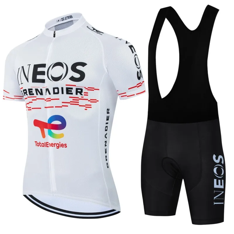 

2026 INEOS White Cycling Jersey Set Men's Summer Short Sleeve Bicycle MTB Bike Clothing Cartoon Maillot Ciclismo Uniform Suit