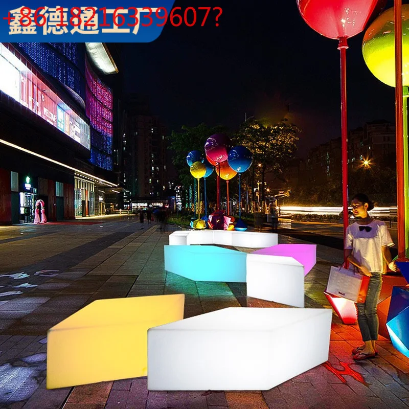 

Комбинированный табурет для отдыха на открытом воздухе, парковая скамейка, светящийся стул для моделирования Танграм