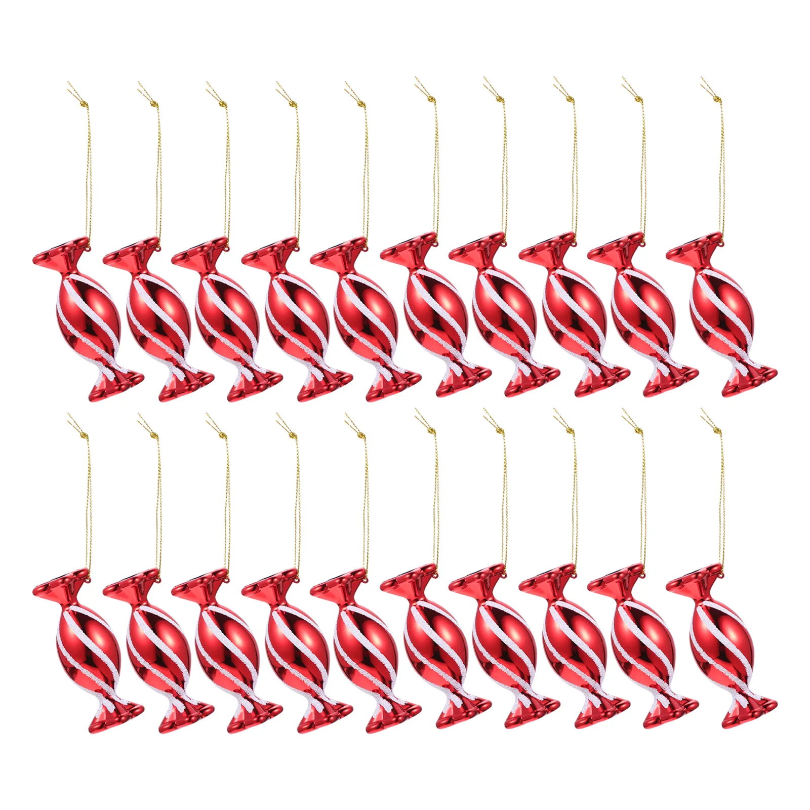 

30 pcs Candy Shape Red Lollipop Pendant Decorative Christmas Xmas Festival Hanging Tree Ornament Plastic Jewelry Accessories