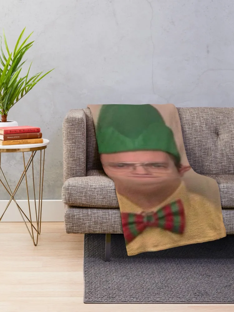 Dwight Schrute Elf - The Office Throw Blanket Winter beds christmas gifts Blankets