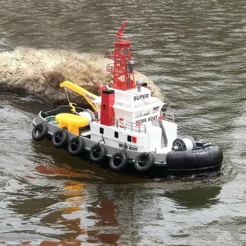 Hot Henglong 3810 2.4G Remote Control High Speed Wireless Electric Fire Rescue Boat Large Size RC Sprayable Water Model With LED