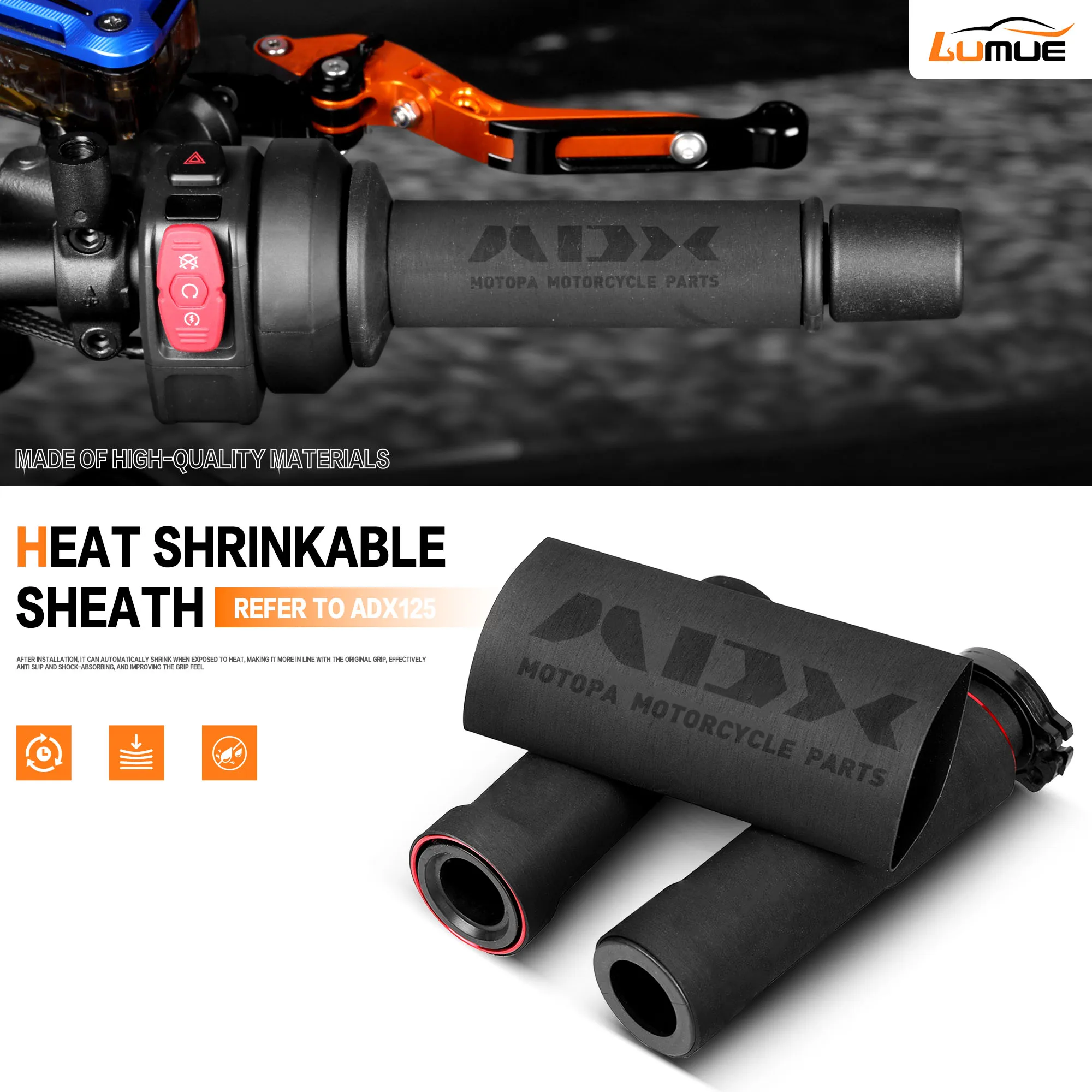 For SYM ADX125 ADX 125 2023-2025 Motorcycle ADX125 Universal Handle Grips Cover Heat Shrink Handlebar Grips Brake Cover