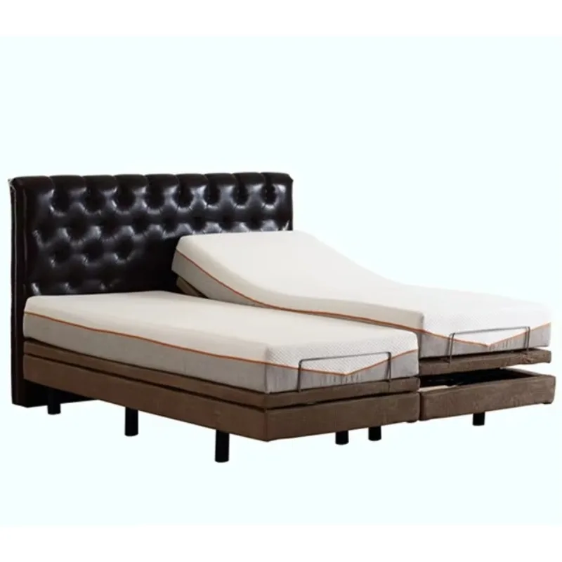 Split type extra large wireless remote massage electric adjustable bed frame with under-bed lightning Usb port function