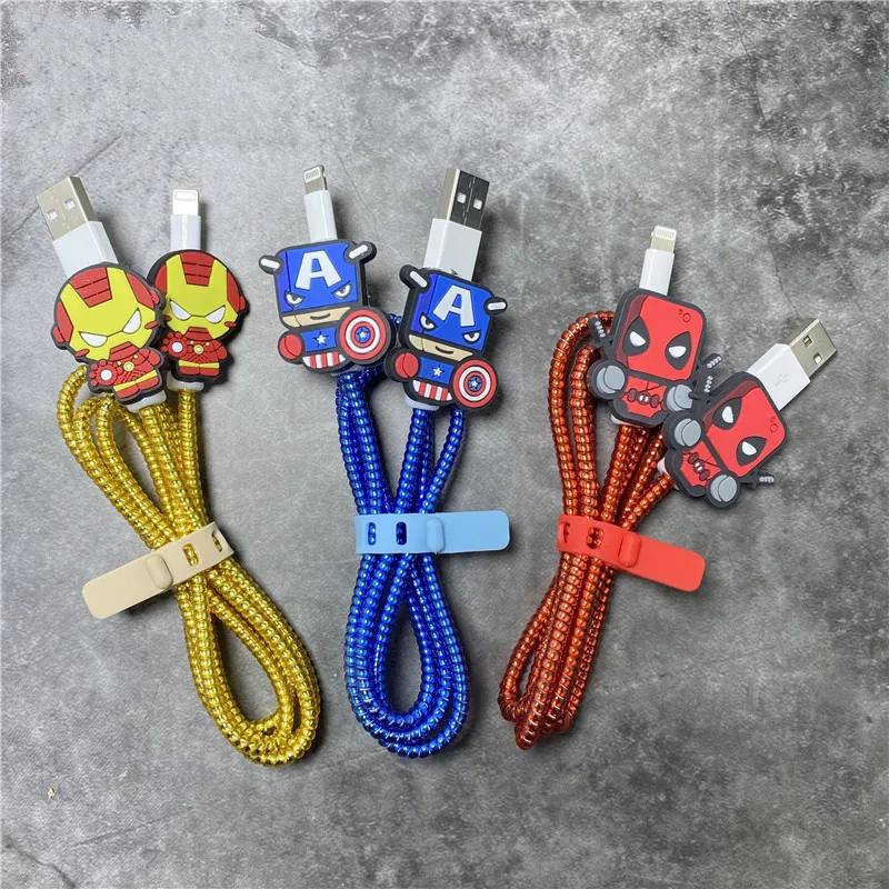 Disney Cable Winder Set Cartoon Charger USB Cable Protector For Apple IPhone For Samsung Xiaomi Huawei Cable Protect Decoration