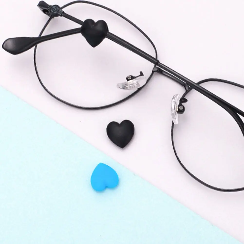 Heart Shape Silicone Eyeglass Ear Grips – Anti-Slip for Myopia, Running, Swimming, Gym & Outdoor Sports (5 Pairs)