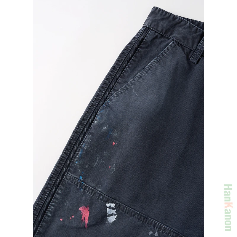 ملابس رجالية |   بنطال حطاب مغسول مطلي يدويًا | بنطال ملابس عمل قطن 100% بمظهر باهت عتيق #3