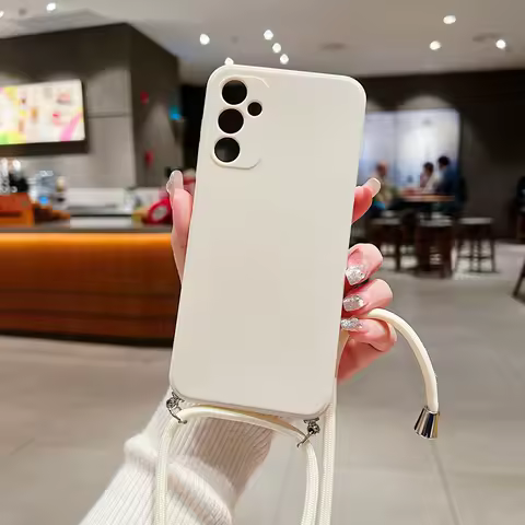 Crossbody Strap Lanyard Case For Samsung Galaxy S24 S23 S22 Ultra S21 S20 FE S10 S9 S8 Plus Note 20 Silicone Soft TPU Back Cover