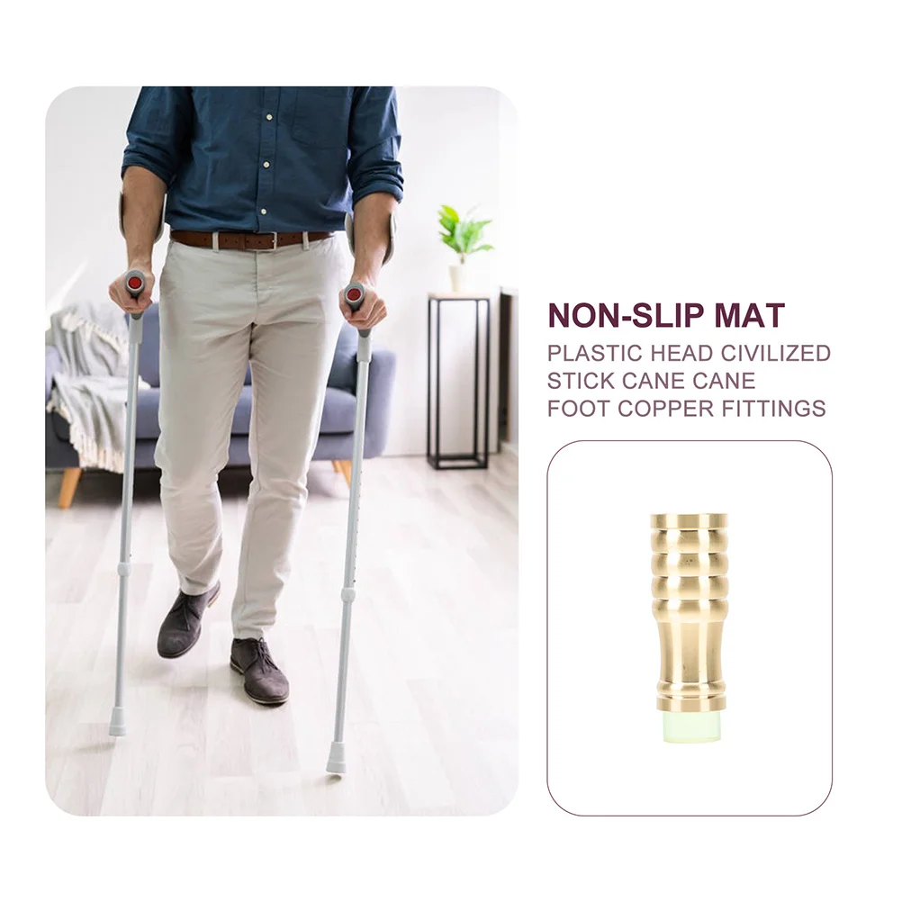 

Anti Slip Cane Tips 13Mm Brass Base Rubber Foot Pad for Walking Sticks Crutches Elderly Safety Grip Trekking Pole Head