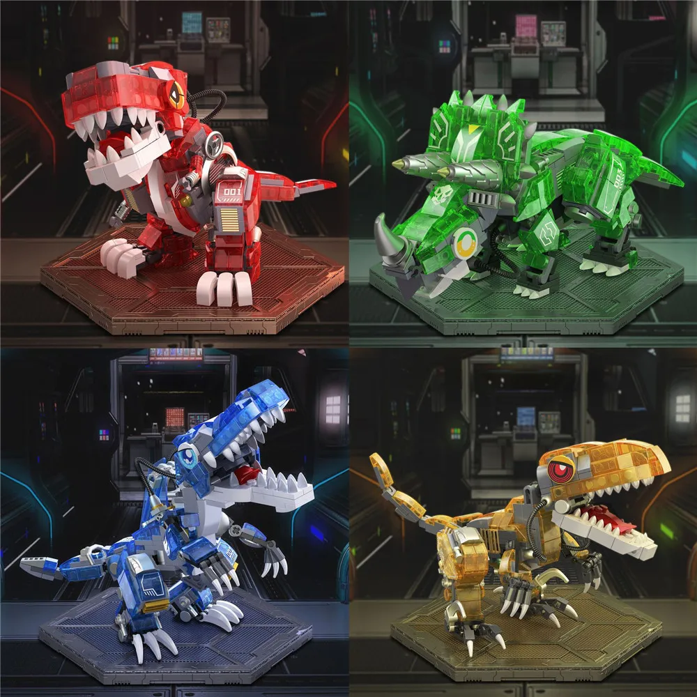 

Luminous dinosaur building blocks Tyrannosaurus rex Triceratops Spinosaurus Velociraptor Model Kids toy Halloween Christmas Gift