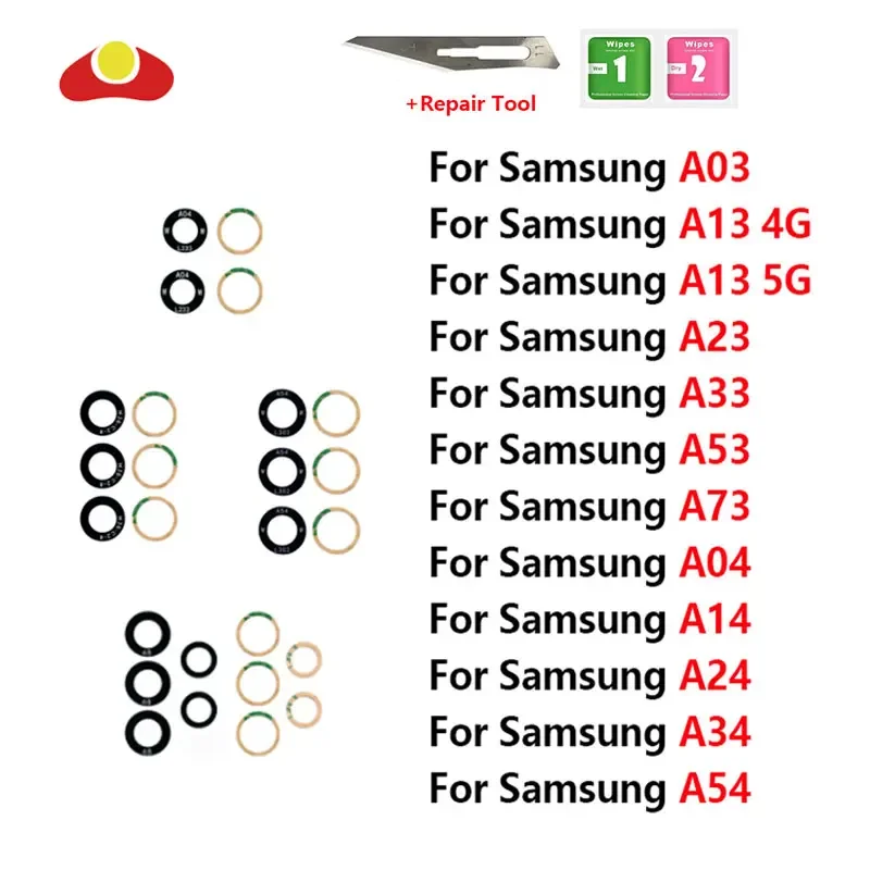 

Back Rear Camera Glass Lens For Samsung Galaxy A03 A13 A23 A33 A53 A73 A04 A14 4G 5G A24 A34 A54 With Ahesive Tool Replacement