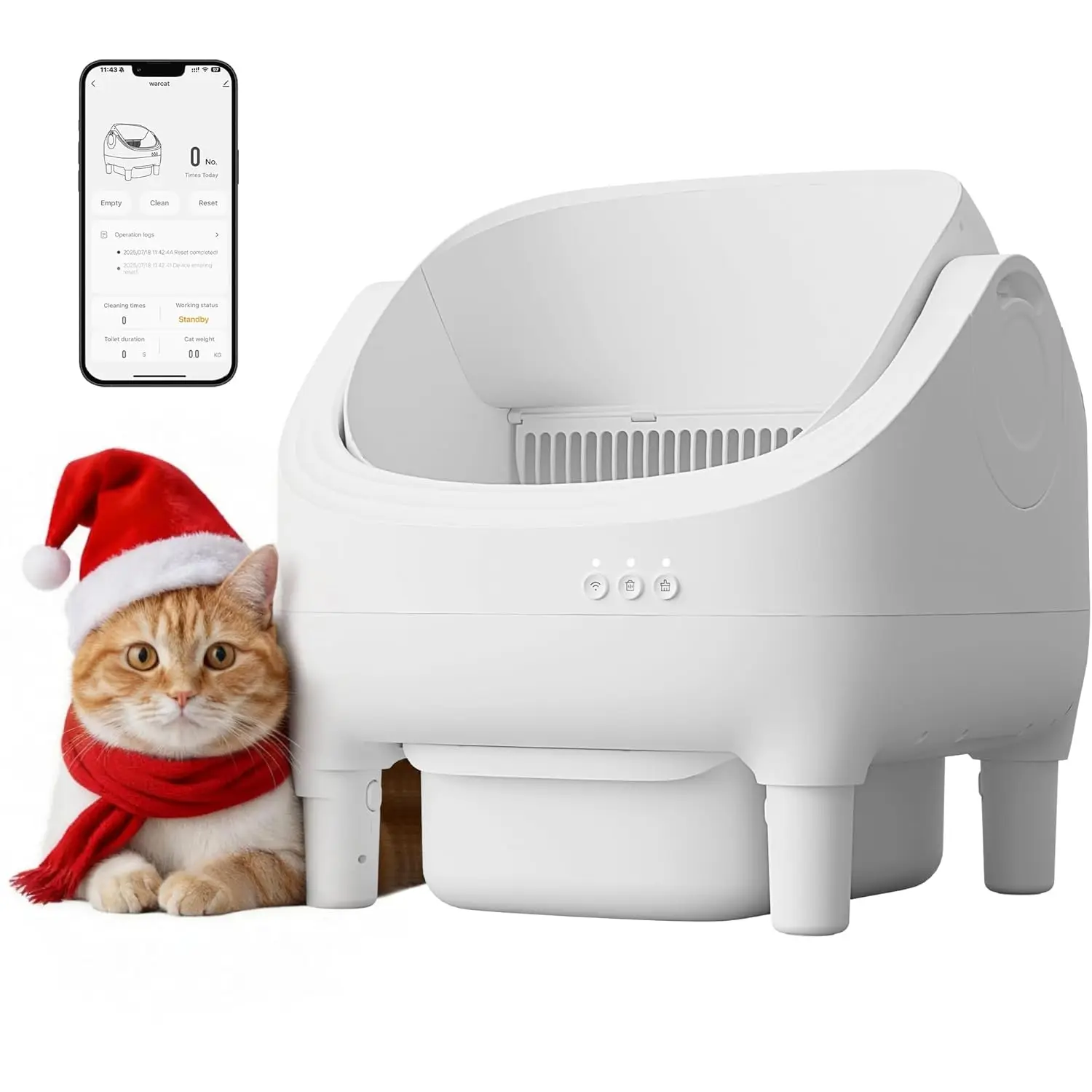 

Litter Box – Open-Top Design, Electric Automatic Self-Cleaning Cat Litter Box, Easy Odor Control, Smart APP, 15L, Customized