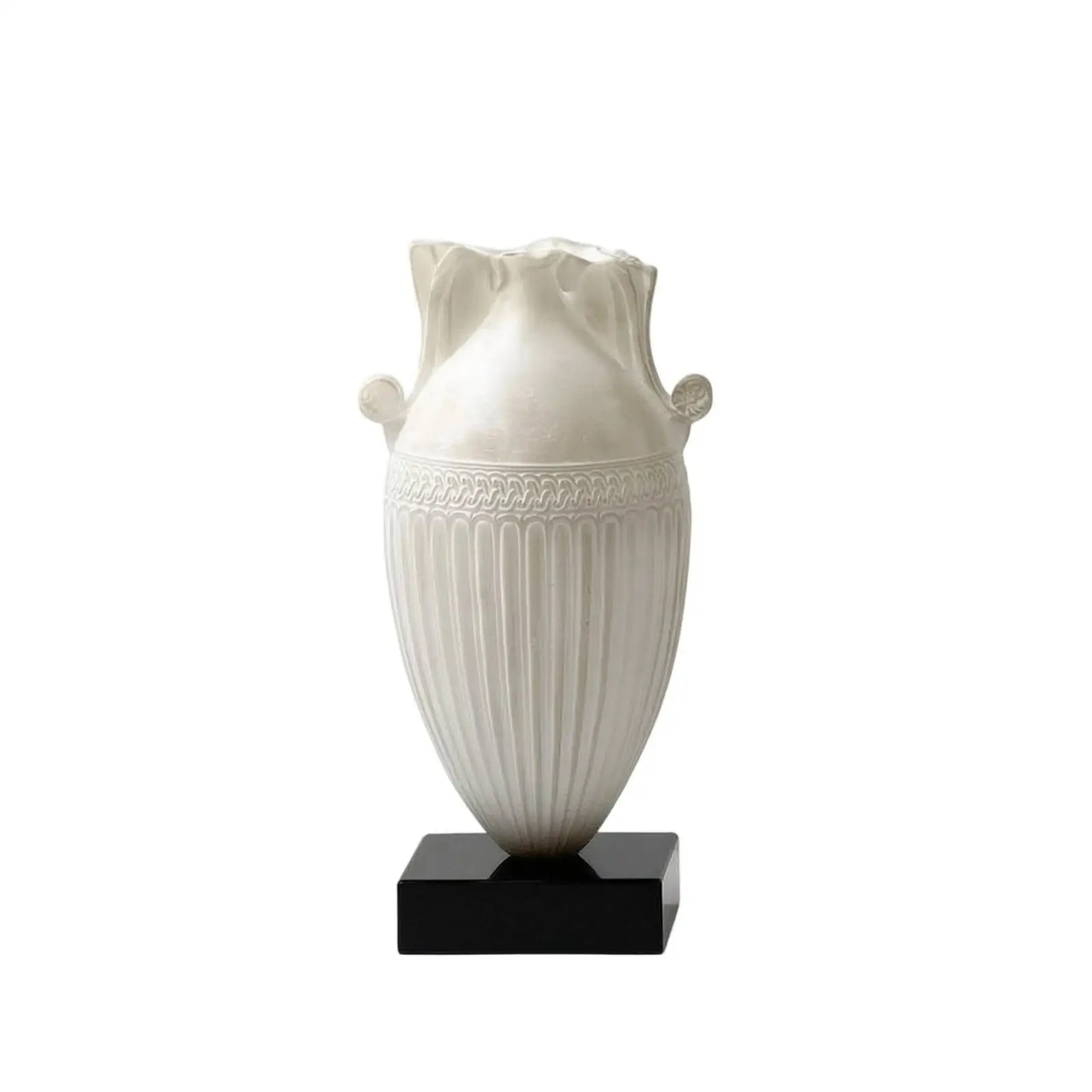 Relief Vase Imitation Jade Vase with Handles Eggshell for Living Room, Entryway