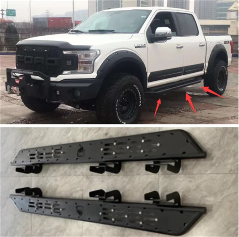 High Quality Stainless Steel Running Boards Side Step Bar Pedals For Ford Raptor F150 2015 2016 2017 2018 2019 2020 2021