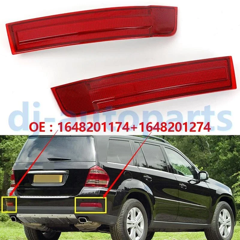 Car Rear Fog Bumper Reflector Light For Mercedes-Benz GL Class X164 GL320 GL450 GL550 2006 2007 2008 2009 1648201174 1648201274