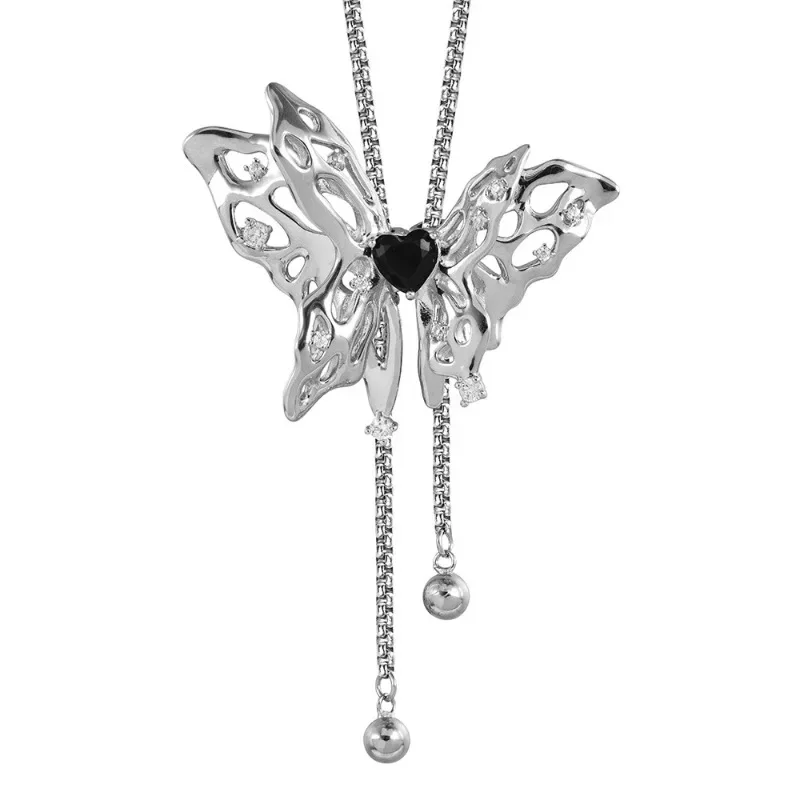 Высококачественная цепочка для свитера-бабочки на осень и зиму, универсальное и элегантное длинное колье в сочетании с ожерельем с кисточками.