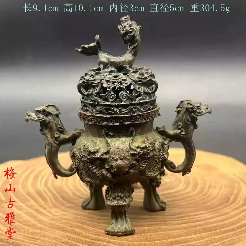 Антикварная горелка для таблеток Jiulong, курильница из медного сплава, курильница для ароматерапии, коллекция орнаментов