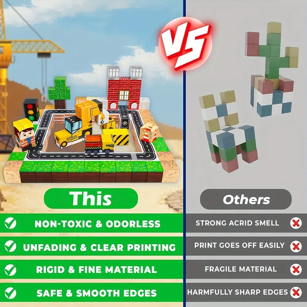 Zabawny zestaw magnetycznych klocków DIY, kreatywne zabawki konstrukcyjne, klocki, kostki, magnes, magma, zabawka edukacyjna dla dzieci