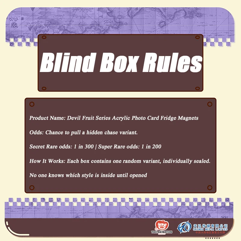 1pc Cartão Fotográfico Oficial da Série Frutas do Diabo de ONE PIECE, Ímã de Geladeira, Caixa Surpresa. Comece sua jornada de colecionador!