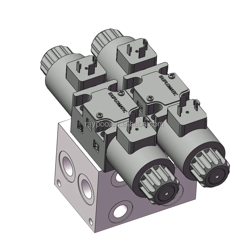 Hydraulic Solenoid Sandwich Block Valve NG6 Modular Directional Control Valve 350 bar 24V DC for Industrial Hydraulic Systems