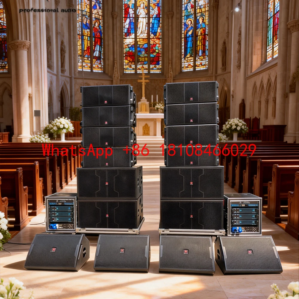 LA-2122 Potente Altavoz Line Array de 3 Vías con Doble Woofer de 12'' para Sonido en Exteriores, Iglesias y Escenarios