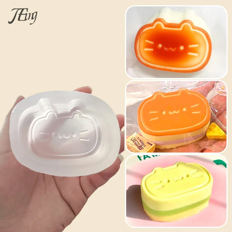 Cat Cheese Cake Silicone Mold Candle Mold Scented Diy Handmade Resin Mold Candle Making Mochi Squishy Toy Mould