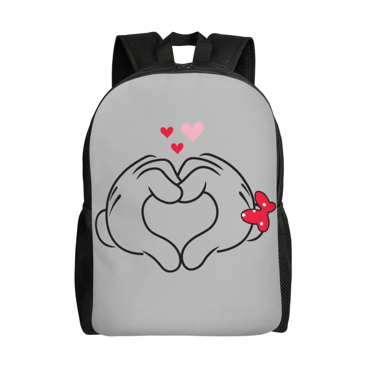 Custom Mickey Mouse Minnie Love Backpack for Men Women Waterproof School College Bag Printing Bookbags