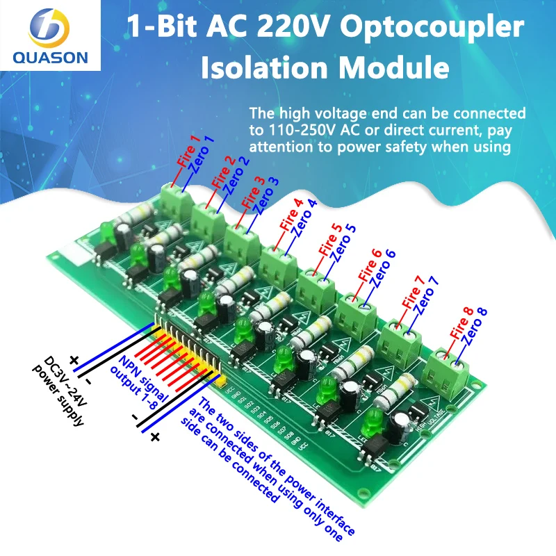 AC 220V 1/3/8 Channel MCU TTL Level 8 Ch Optocoupler Isolation Test Board Isolated Detection Tester PLC Processors Module