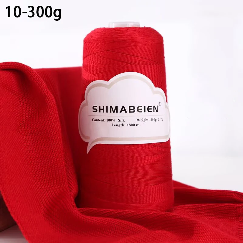 300g, Große Spule Seiden-Spitzengarn, Hochwertiges Komfortables Spitzengarn zum Stricken und Häkeln von Westen, Schals, Pullovern und Handarbeiten. Frühlings- und Sommer-Spitzengarn, weich, 300g