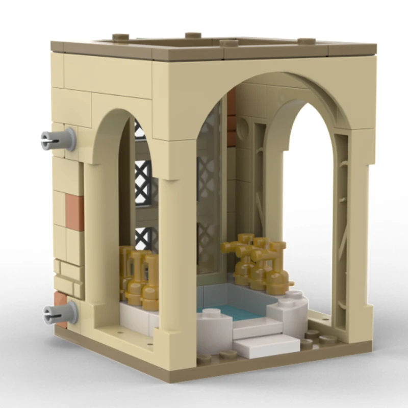 103pcs Classic Movie MOC HP Prefect's Bath Modulaire Bouwsteen Kasteel Model DIY Montage Baksteen Speelgoed Voor Kinderen MOC-118003
