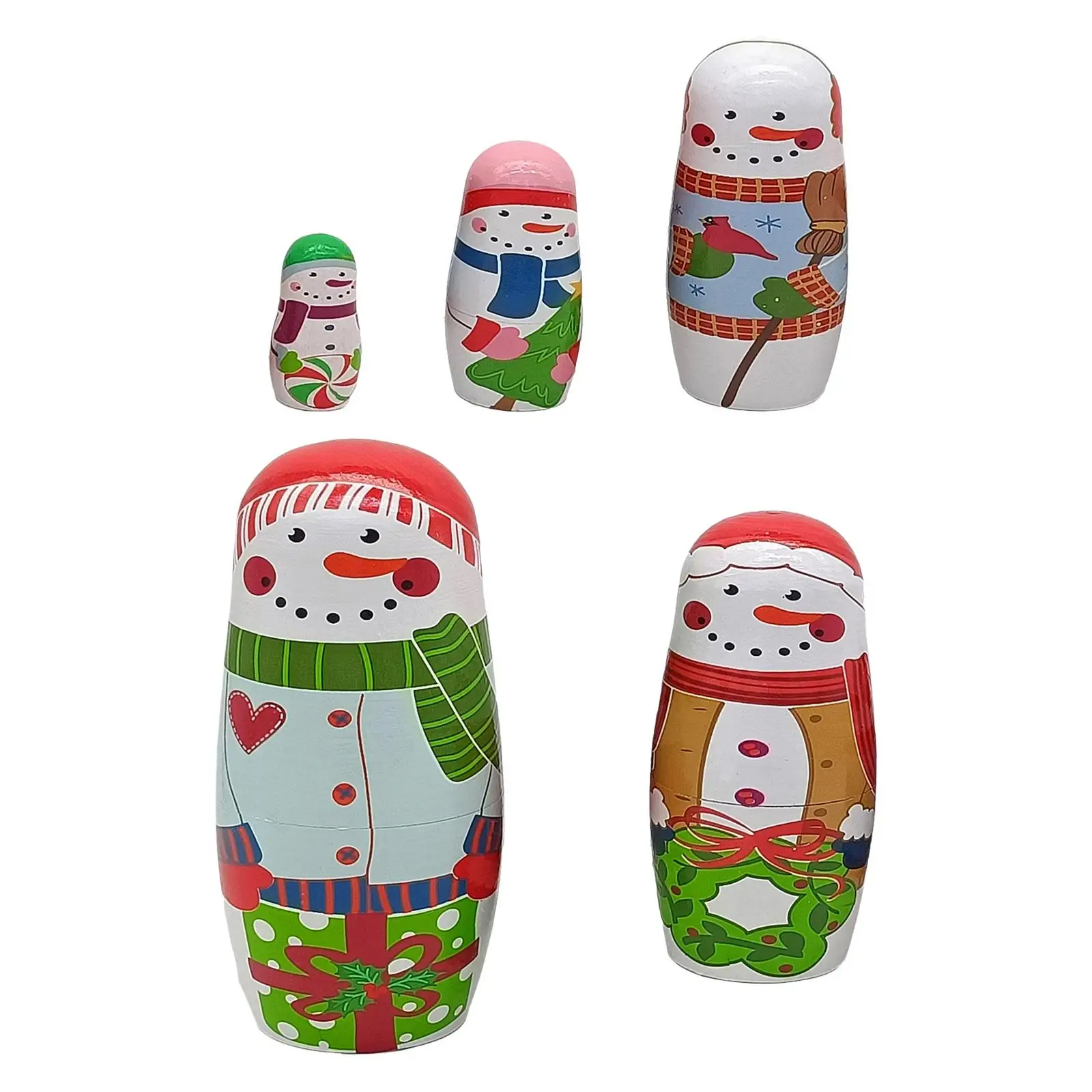 5 Pieces Russian Nesting Doll Handmade Stackable for Easter Table Office