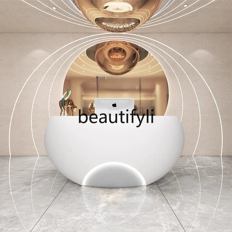 

zzqFiberglazz Clothing Store Cashier Beauty Salon Bar Hotel Company Reception Desk Lacquer