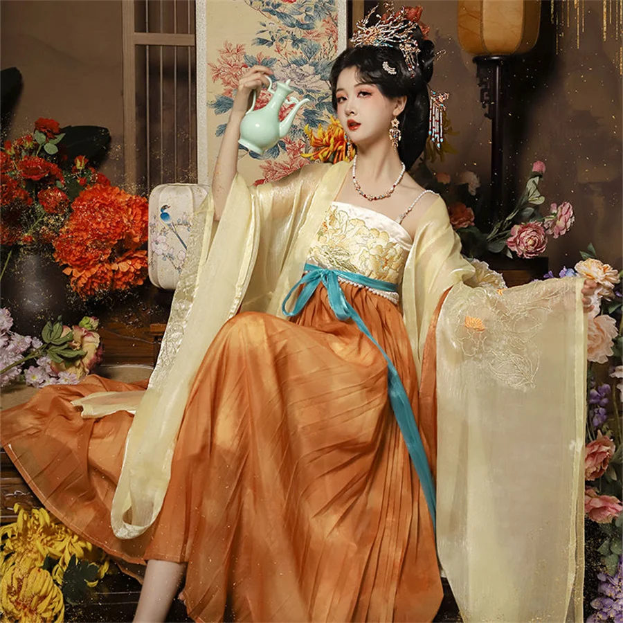 Chinese Hanfu Dress Women Halloween Carnival Cosplay Costume Ancient Traditional Embroidery Hanfu Outfit cosplay Party Dress