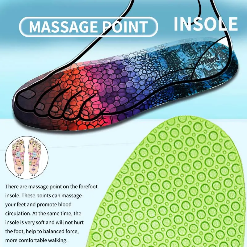 

Men's Mint Green Sports & Comfort Insoles Breathable Shock Absorption Elastic Soft Running Shoes Pad Replacement